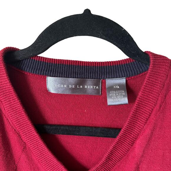 Oscar de la Renta Red Pullover Sweater Vest Men's Size XXL - Picture 2 of 4